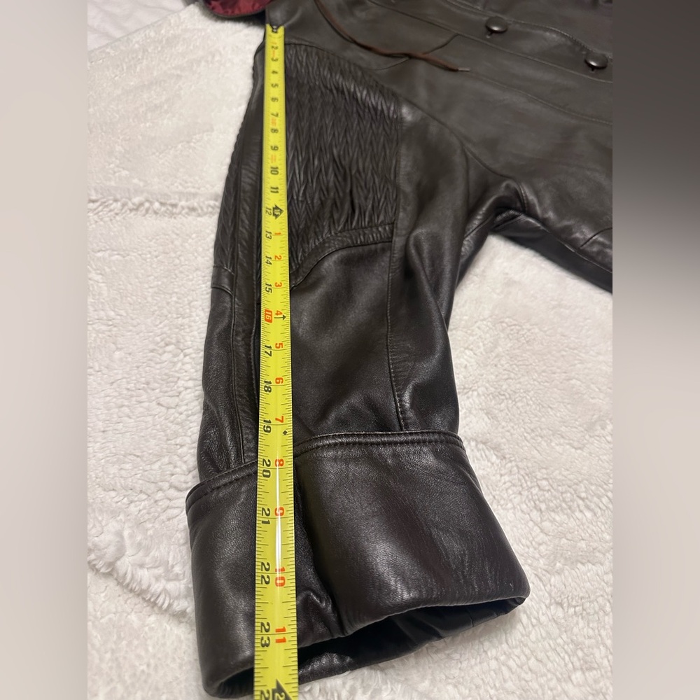 Y Alexander Vintage Brown Hooded Leather Trench Coat - Picture 11 of 14